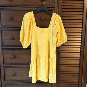 Shinestar Yellow Babydoll Mini Dress